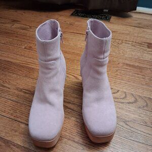 Charlotte Stone Paz platform boots in suede Lilac, size 9